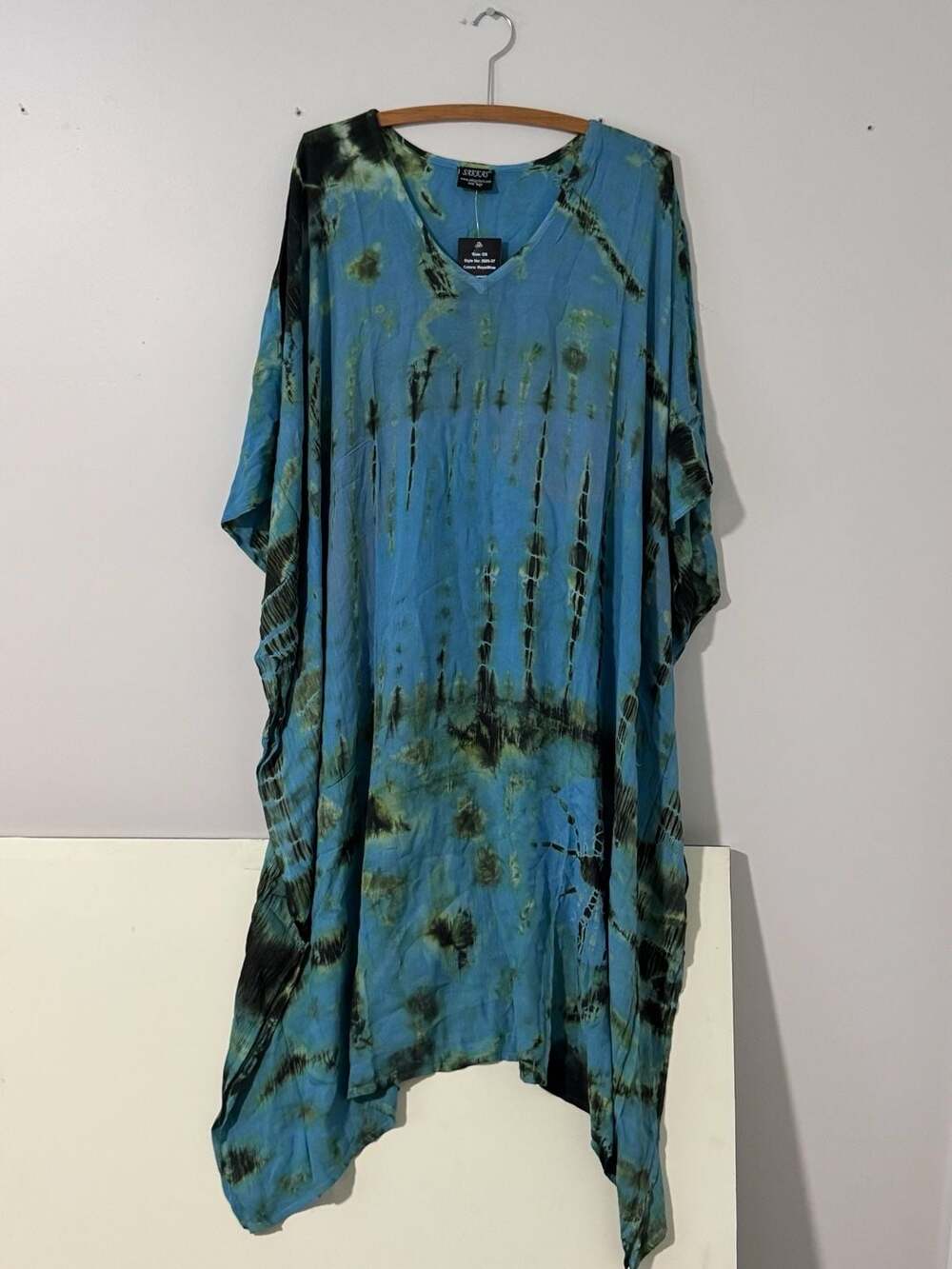SAKKAS Royal Blue Tie-Dye Kaftan Dress